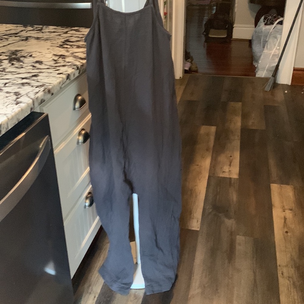 Grade &Gather cotton Double Gauze jumpsuit in faded black. Net. Retail 54 - Picture 10 of 12